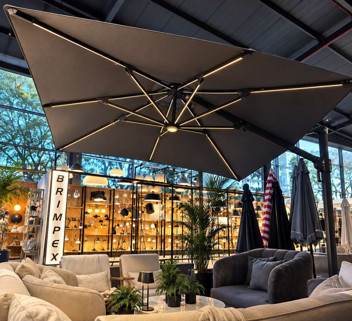 Sombrilla Florencia con LED Solar